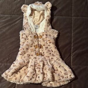 Adorable Faux Fur Hooded Vest with Ears